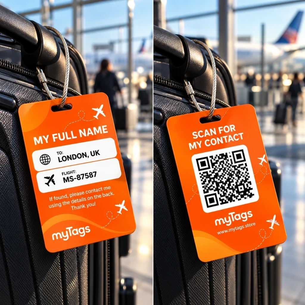 Travel Luggage ID Card with QR Code — photo 1
