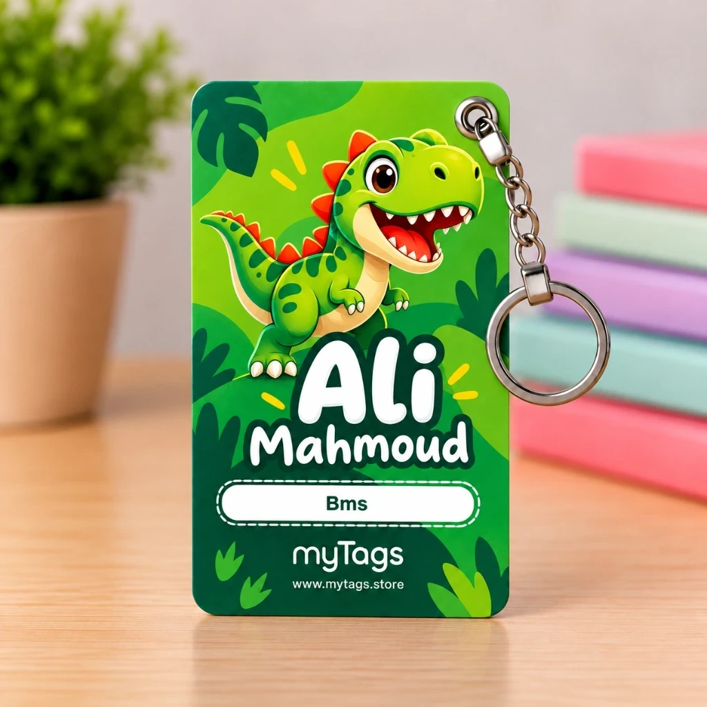 Personalized Bag ID with QR Code — Dinosaur — photo 1
