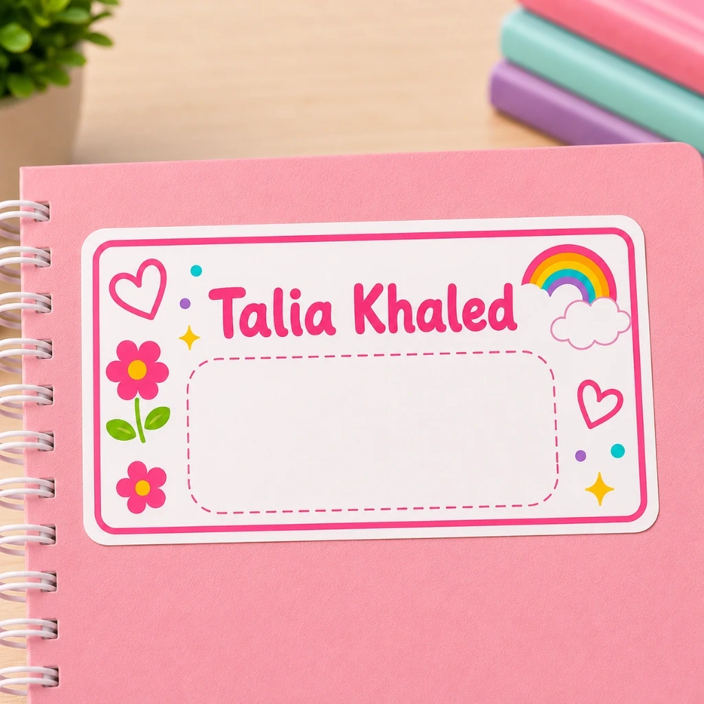 Book & Notebook Name Labels — Girls