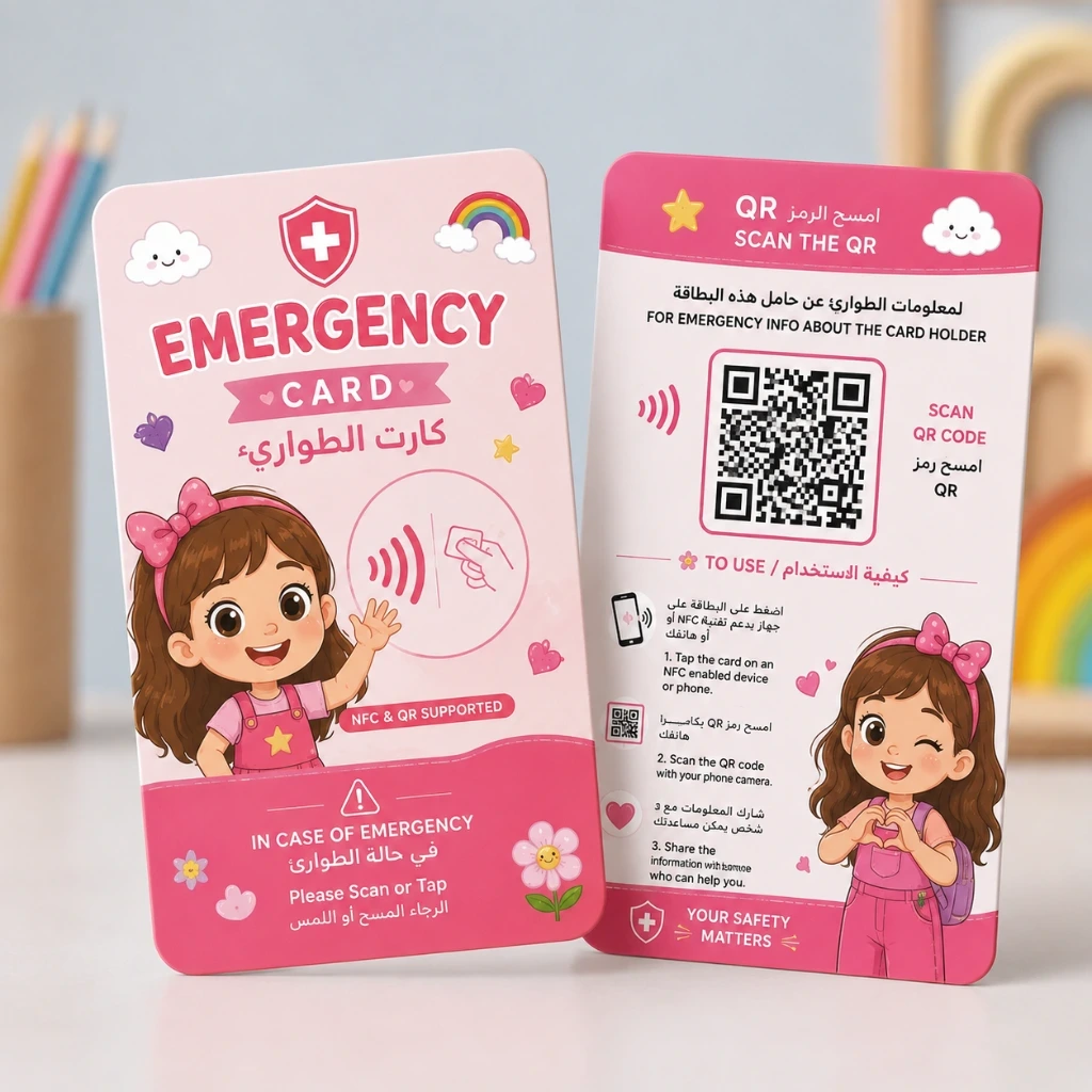 Emergency Card for Girls - NFC/QR