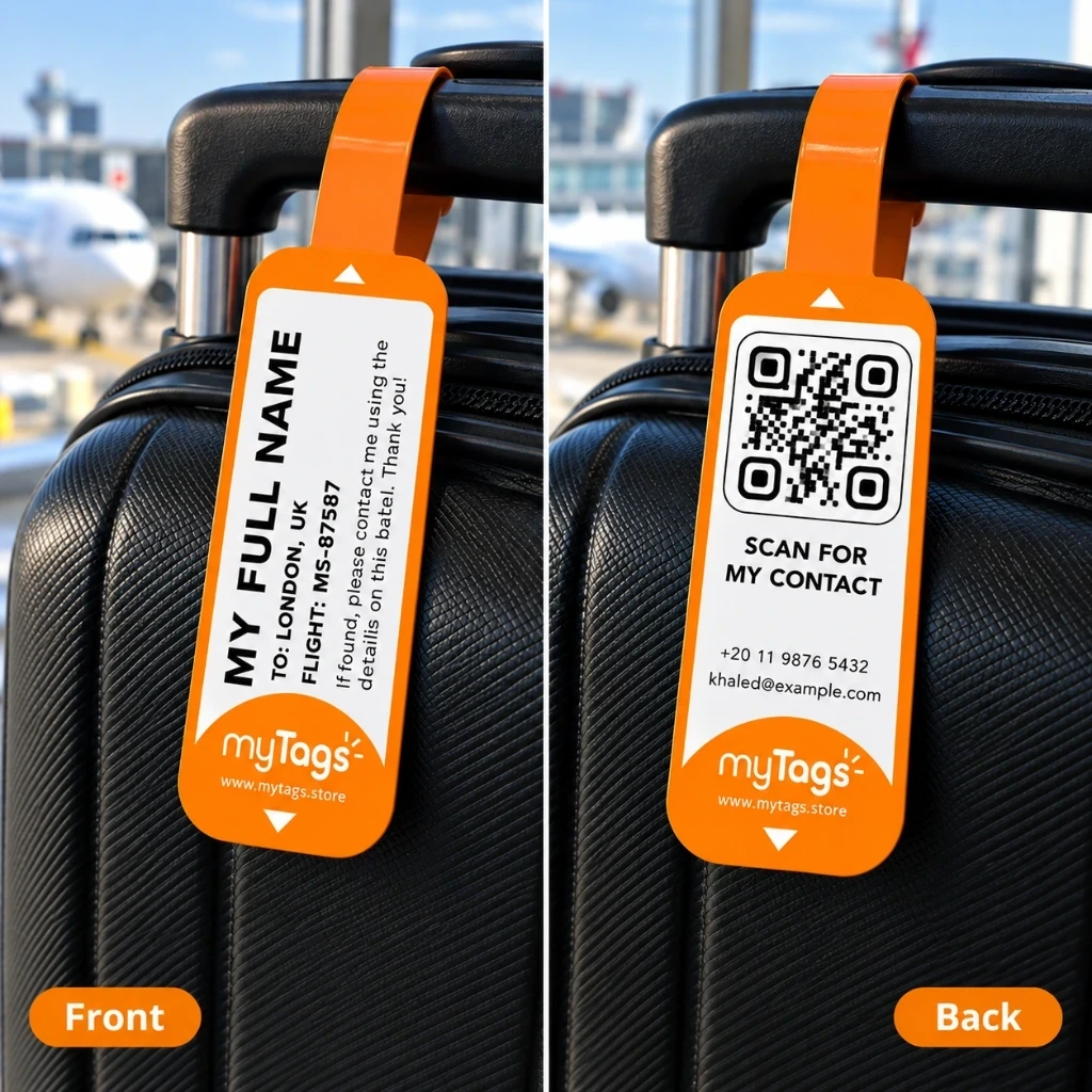 Travel Bag Contact Label with QR Code thumbnail 3